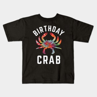 Birthday Crab Owner Tie Dye Crab Birthday Party Kids T-Shirt